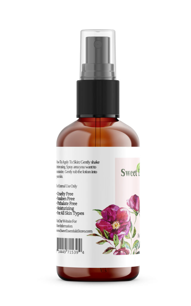 Moroccan Rose Spray Lotion - With Jojoba and Argan Oil - 89% Organic