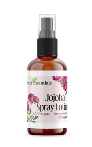Moroccan Rose Spray Lotion - With Jojoba and Argan Oil - 89% Organic