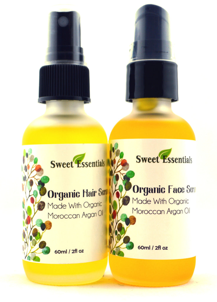 Premium Organic Argan Oil Hair Serum | Intensely Moisturizing | 2oz Glass Bottle