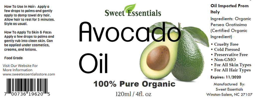 100% Pure Organic Avocado Oil - Imported