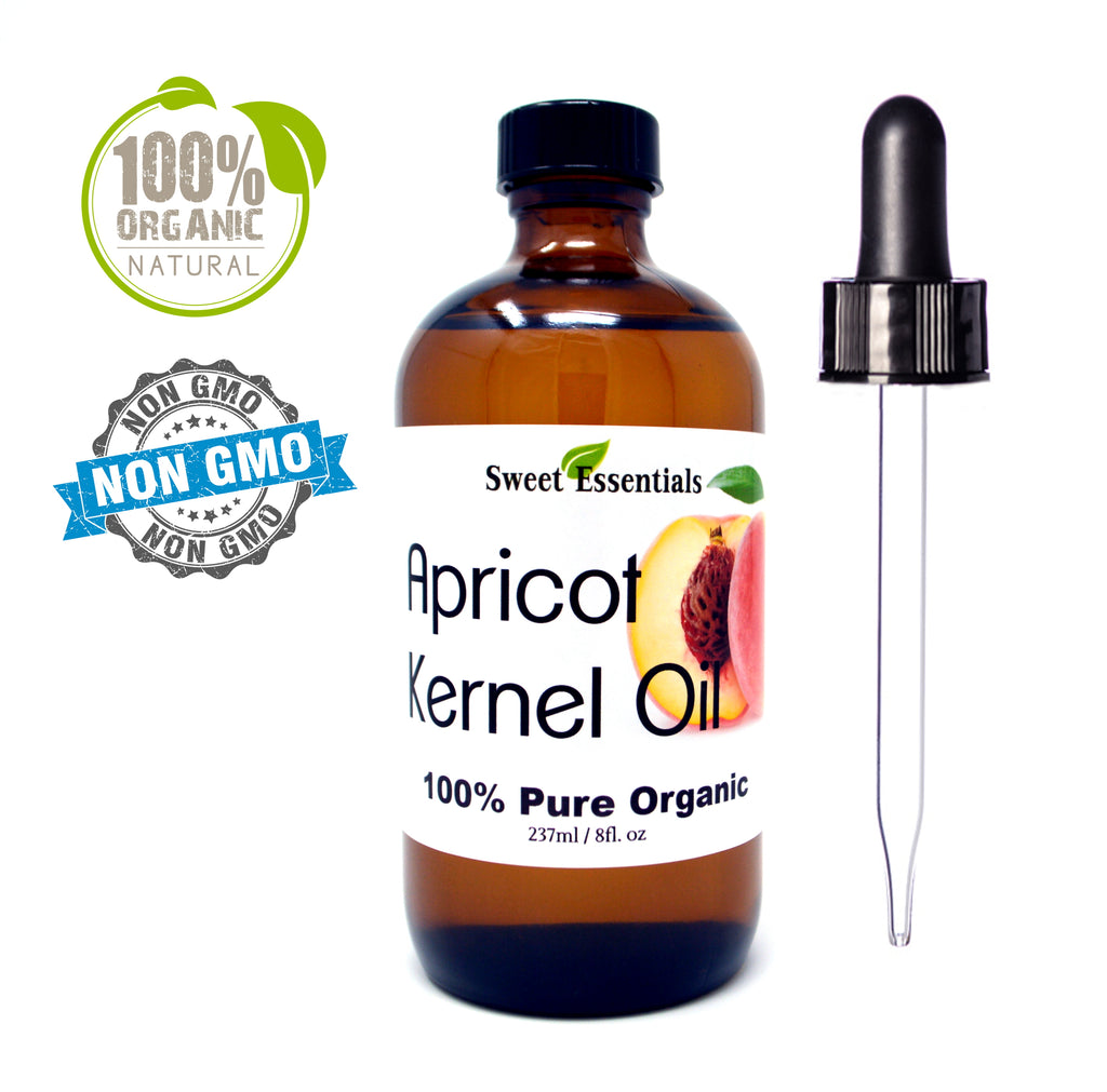  US Organic Apricot Kernel Oil, USDA Certified Organic,100%  Pure & Natural, Cold Pressed Virgin, Unrefined in Amber Glass Bottle  w/Glass Eyedropper for Easy Application (4 oz (Large)) : Beauty 