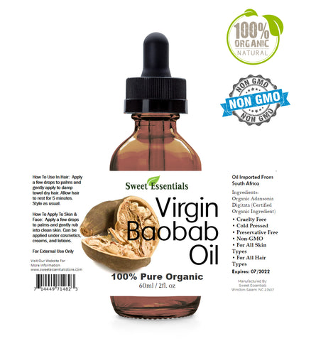 Organic Unrefined Virgin Baobab Oil - Imported From South Africa